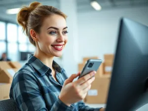 Zbliżenie na ekran smartfona z podejrzanym interfejsem transakcji, ostrzegające przed oszustwami podczas zakupów online.